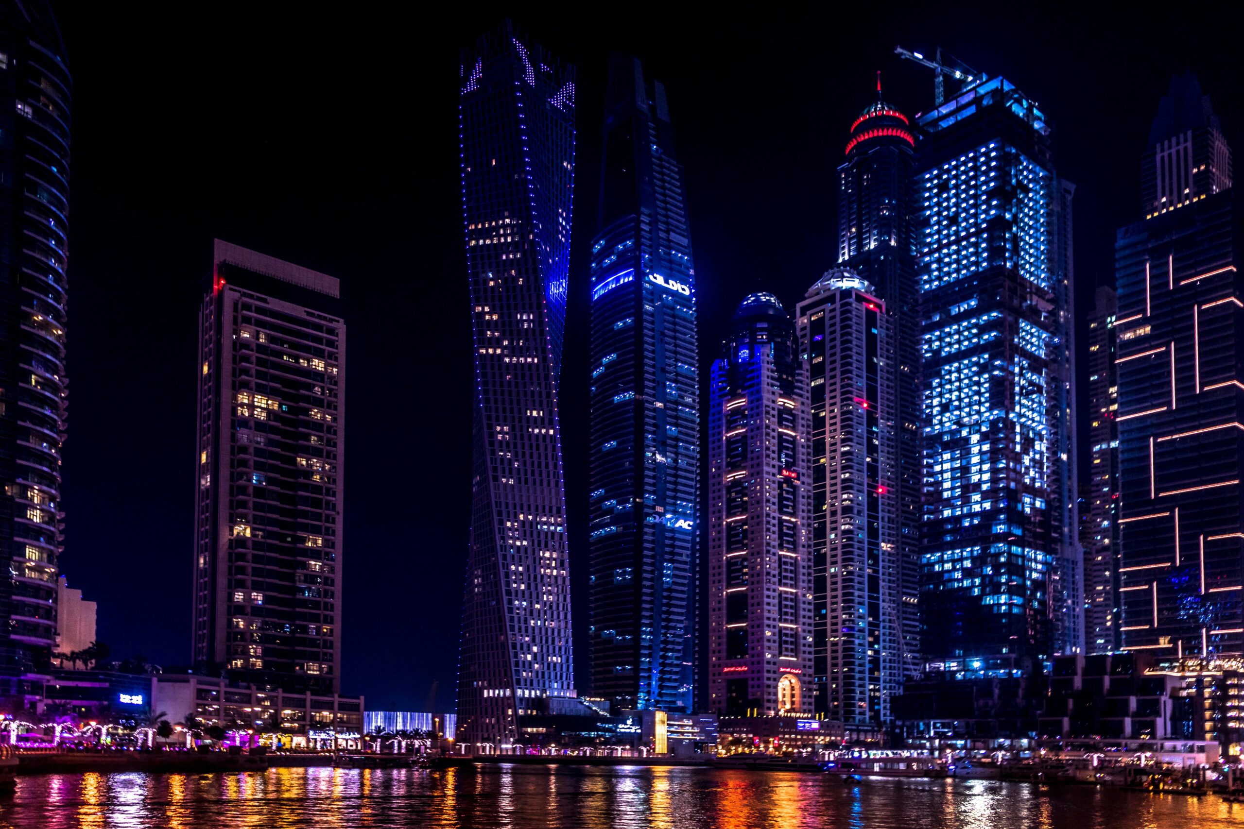 Twisted Building during Nighttime